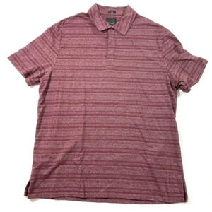 01. Algo Mens Slim Short Sleeve Polo Shirt Maroon Heathered Stripe